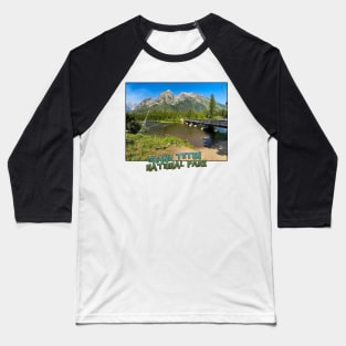 Wyoming State Outline (Grand Teton National Park) Baseball T-Shirt